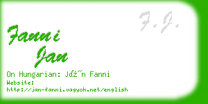 fanni jan business card